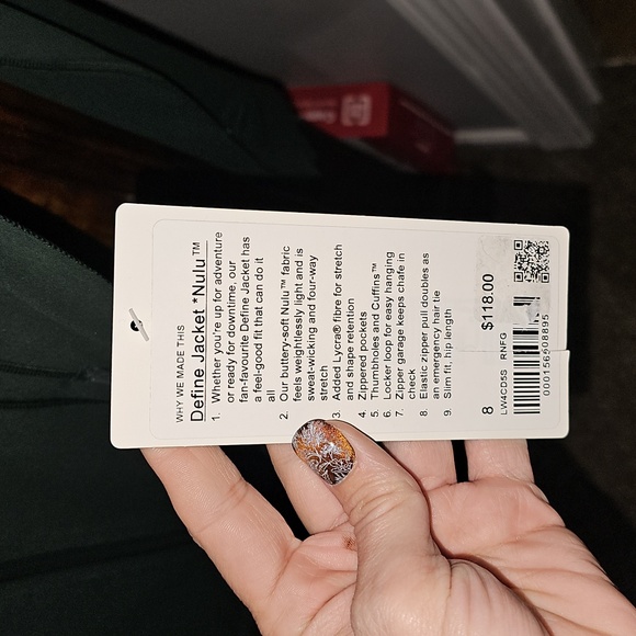 Lululemon Define Jacket Nulu Sz 8 Rainforest Green!! Slim Fit Hip Length. NWTS! - Picture 7 of 12